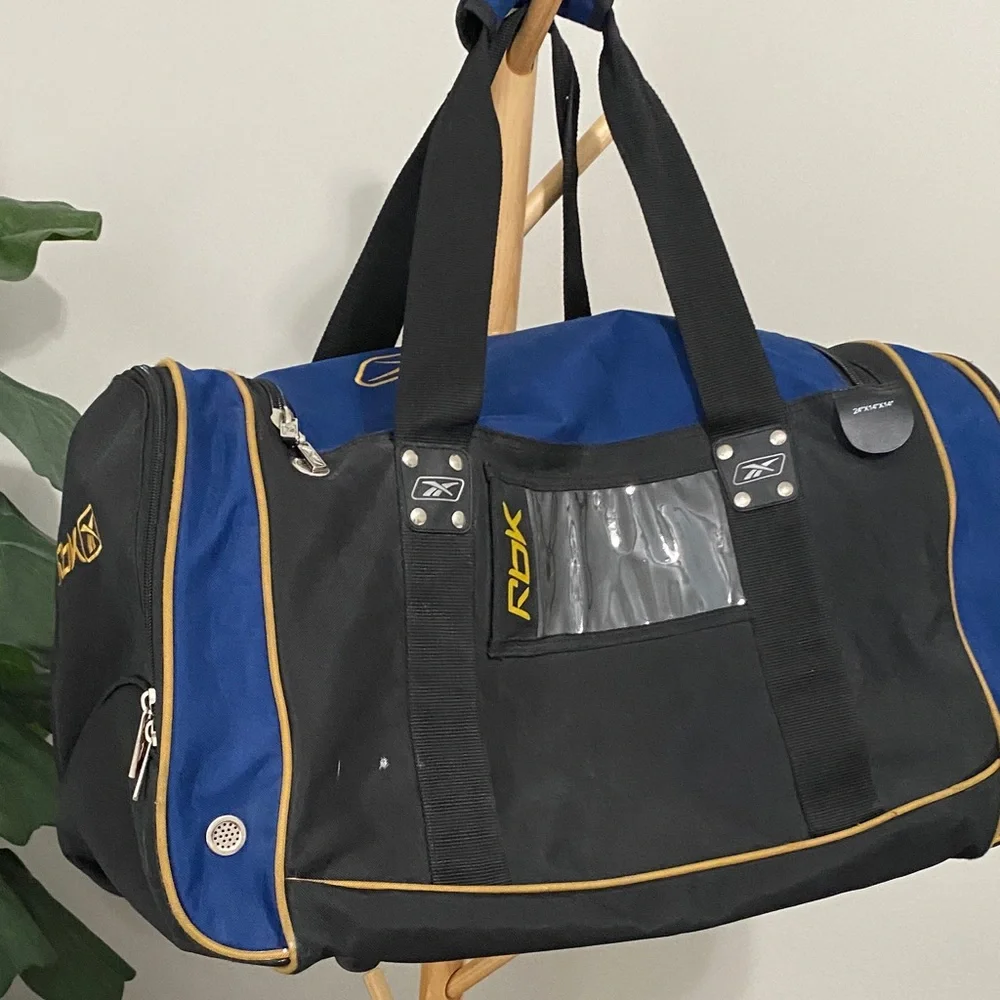Vintage Florida Panthers Reebok Black and Blue Duffel Bag